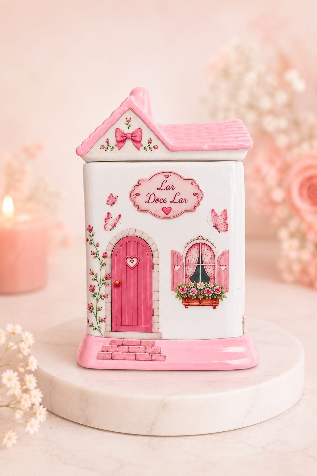 Pote Decorativo Casinha Lar Doce Lar